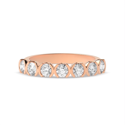 Bezel Setting Round Rose Gold Veil radiance Diamond Rings