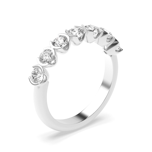 Bezel Setting Round Veil radiance Seven Stone Diamond Rings