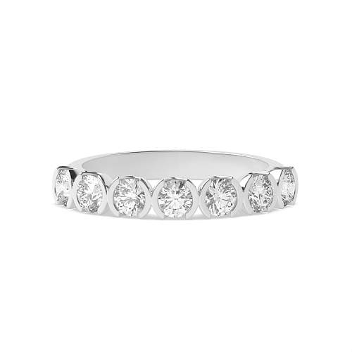Bezel Setting Round Veil radiance Seven Stone Diamond Rings