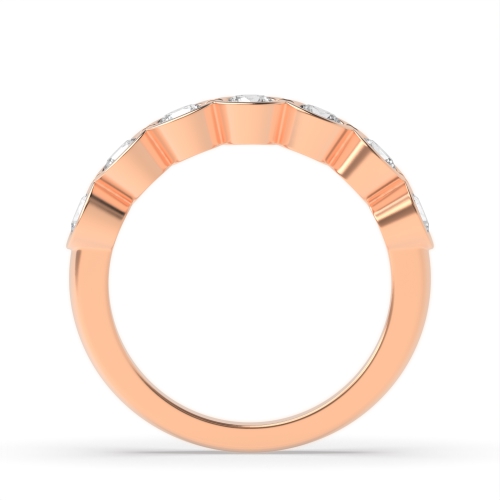 Bezel Setting Round Rose Gold Harmony bands Diamond Rings