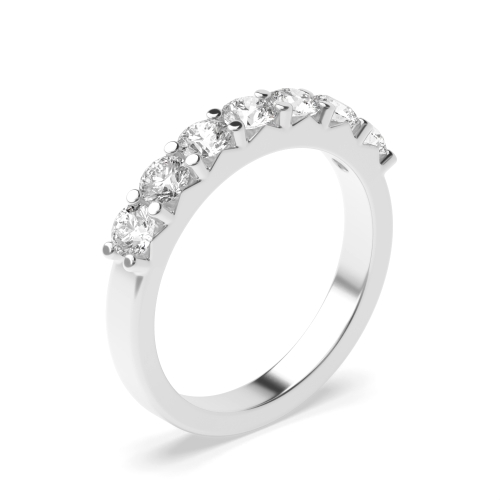 4 Prong Round Shared prongs Seven Stone Diamond Rings