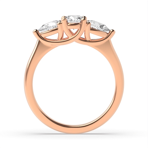 Round/Pear Rose Gold Crossover claws Engagement Rings