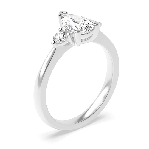 Prong Pear Triad lace Moissanite Engagement Rings
