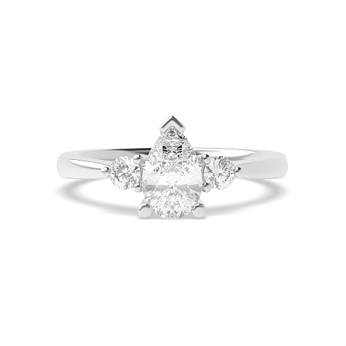 Prong Pear Triad lace Moissanite Engagement Rings