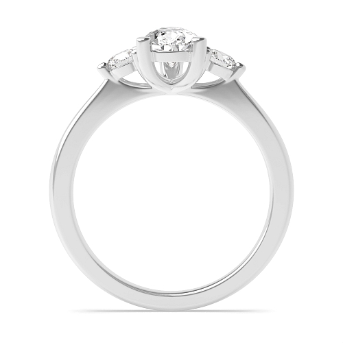Prong Pear Triad lace Moissanite Engagement Rings