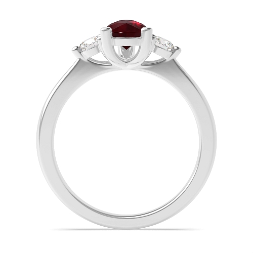 Prong Pear Triad lace Ruby Engagement Rings