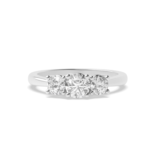 1 carat Prong Setting Round Trilogy Diamond Engagement Ring