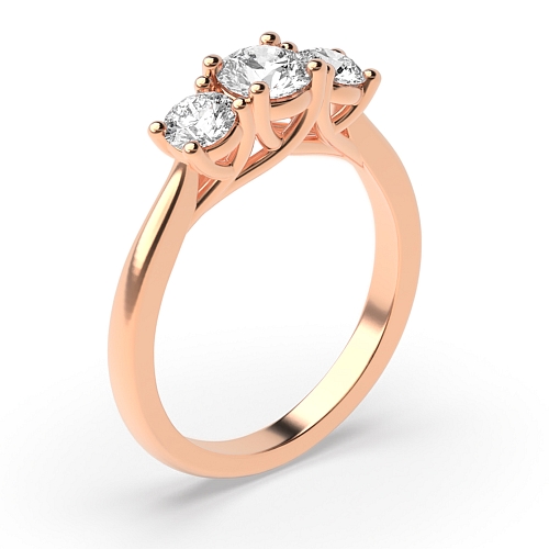 Rose Gold trelis crossover Trilogy Engagement Rings