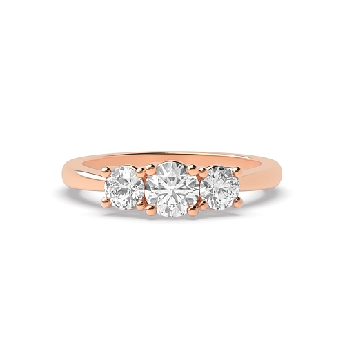 Rose Gold trelis crossover Trilogy Engagement Rings