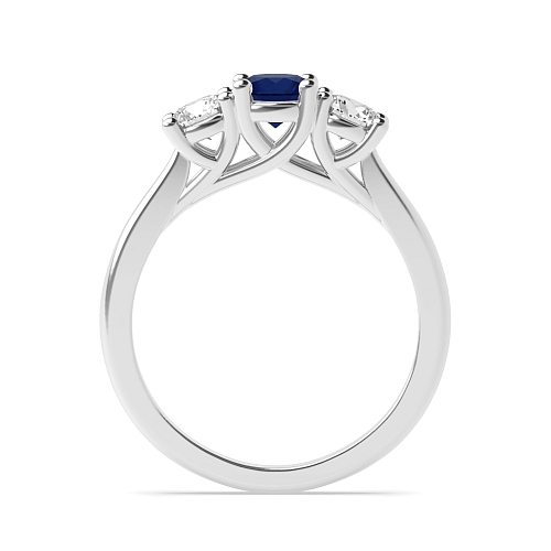 trelis crossover Blue Sapphire Engagement Rings