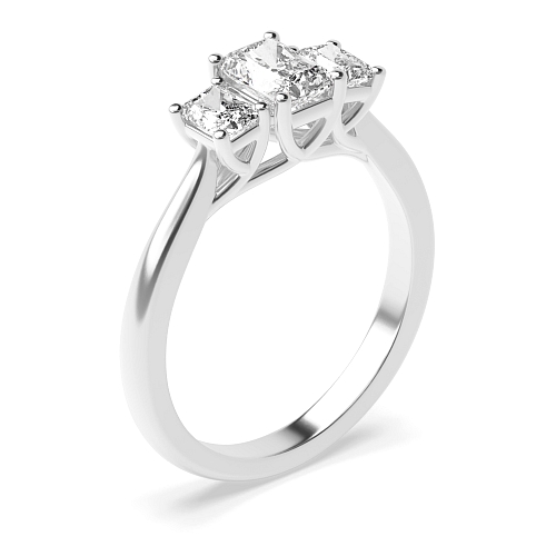 Emerald trelis crossover Engagement Rings