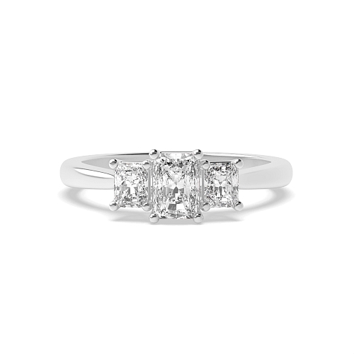 Emerald trelis crossover Engagement Rings
