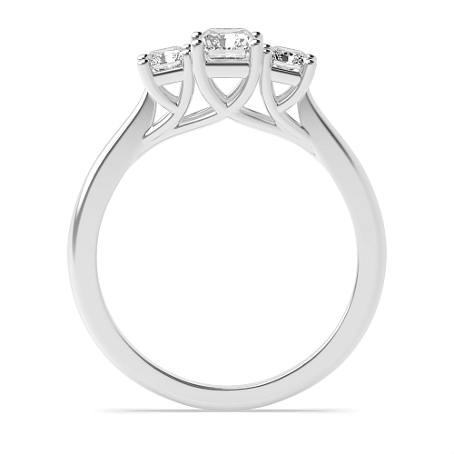Emerald trelis crossover Engagement Rings