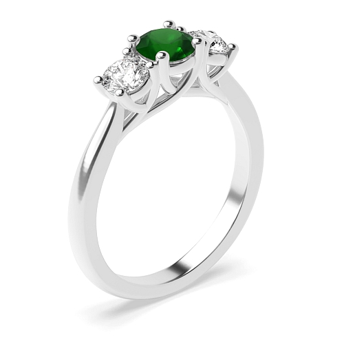 trelis crossover Emerald Antique Engagement Rings