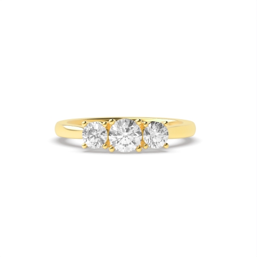 Round Yellow Gold High set graduated Engagement Rings