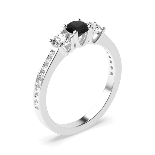 Shoulder set Black Diamond Engagement Rings