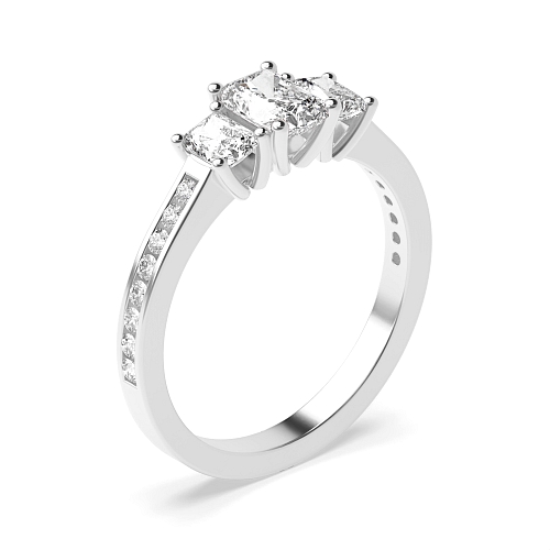 Emerald Shoulder set Engagement Rings