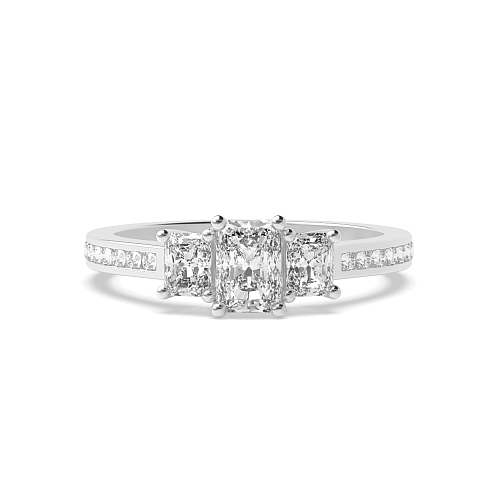 Emerald Shoulder set Engagement Rings