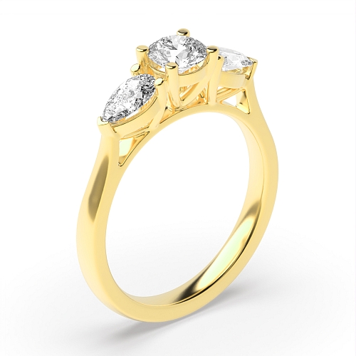 Round/Pear Yellow Gold High set Engagement Rings