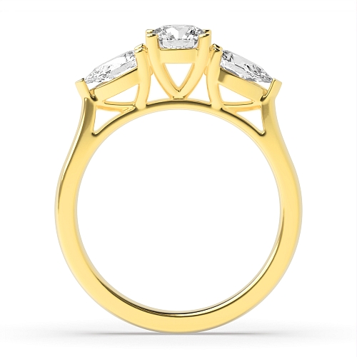 Round/Pear Yellow Gold High set Engagement Rings