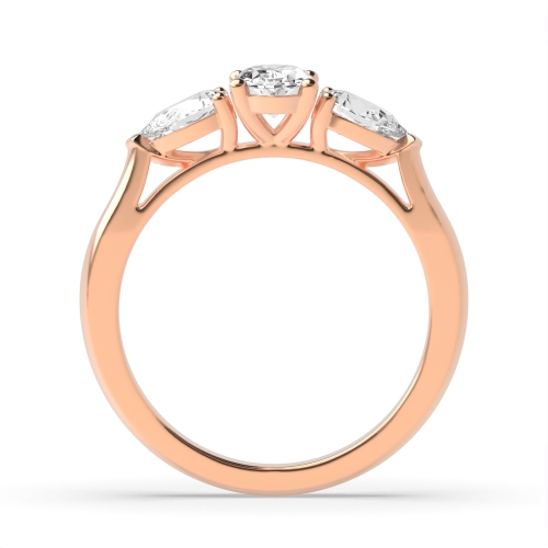 4 Prong Oval/Pear Rose Gold With gallery Engagement Rings