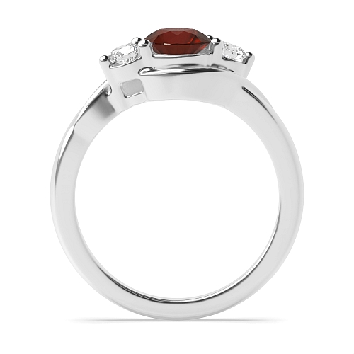 Round Twisted shoulder Garnet Engagement Rings