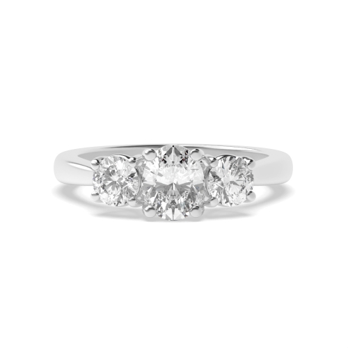 4 Prong Oval/Round Crossover claw Engagement Rings