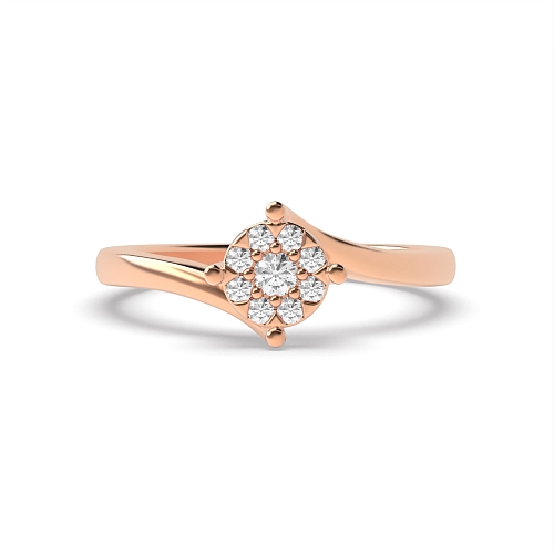 Round Rose Gold Twisted Engagement Rings