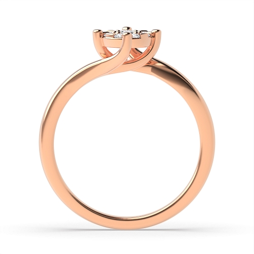 Round Rose Gold Twisted Engagement Rings