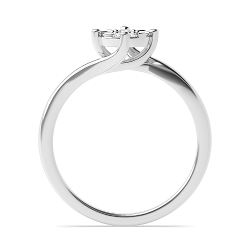 4 Prong Round Platinum Twisted Promise Engagement Rings