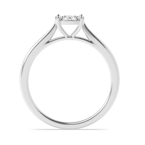 4 Prong Round Platinum Cluster Diamond Ring