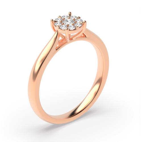 Round Rose Gold Tiger claw Engagement Rings