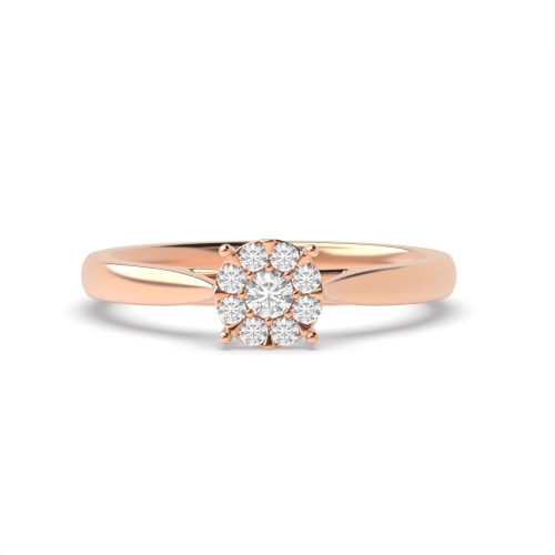Round Rose Gold Tiger claw Engagement Rings