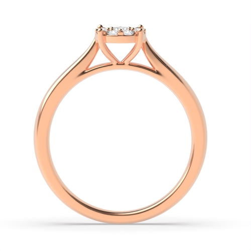 Round Rose Gold Tiger claw Engagement Rings
