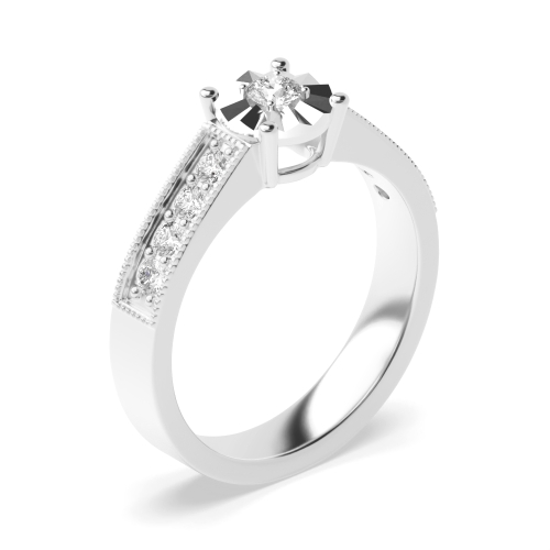 Illusion Set Shoulder Set Lab Grown Diamond Engagement Rings (5.0Mm)