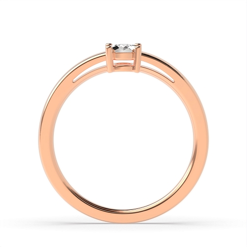 4 Prong Round Rose Gold Lowset Illusion Set Engagement Rings