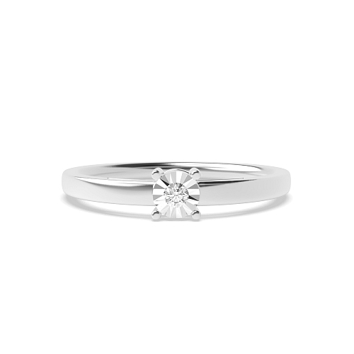 4 Prong Round Lowset Moissanite Engagement Rings