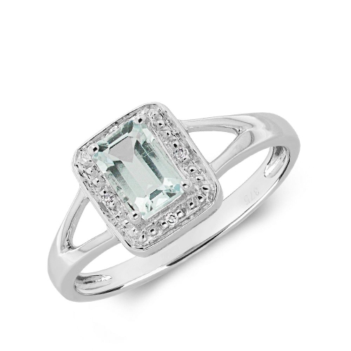 4 Prong Emerald Aquamarine Gemstone Diamond Jewellery