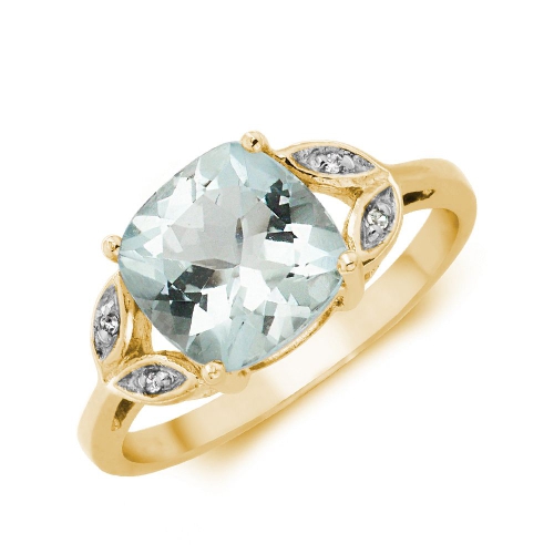 4 Prong Cushion Yellow Gold Spilt leaf shoulder Lab Grown Diamond Gemstone Engagement Rings