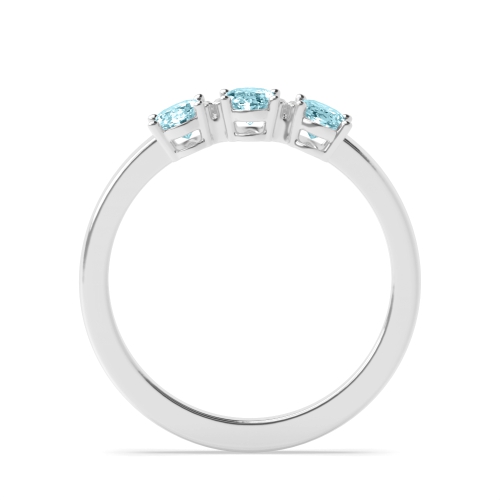 4 Prong Oval classic Aquamarine Gemstone Diamond Ring