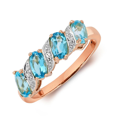 Prong Oval Rose Gold 4 stone diamond and Lab Grown Diamond Rings