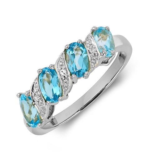 Prong Oval 4 stone diamond and Lab Grown Gemstone Diamond Rings