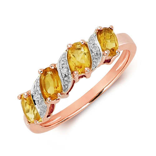 Prong Oval Rose Gold 4 stone diamond and Lab Grown Diamond Rings