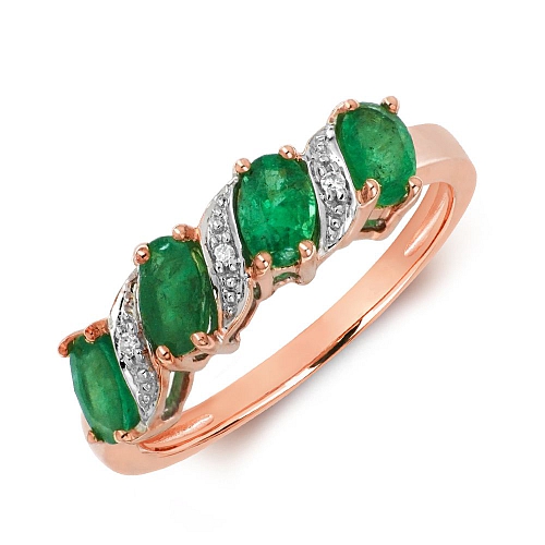Prong Oval Rose Gold 4 stone diamond and Lab Grown Diamond Rings
