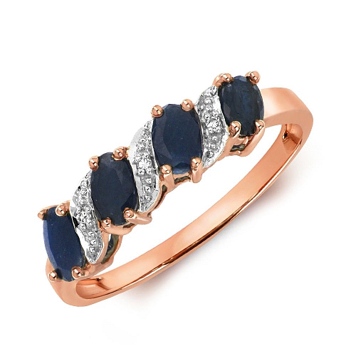 Prong Oval Rose Gold 4 stone diamond and Lab Grown Diamond Rings