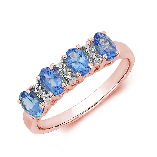 Prong Oval Rose Gold 4 stone diamond and Lab Grown Diamond Rings