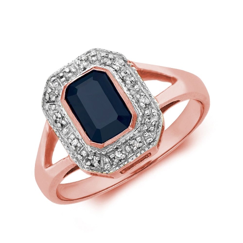 Bezel Setting Emerald Rose Gold Spilt shoulder diamond and Lab Grown Diamond Engagement Rings
