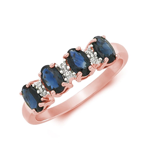 Prong Oval Rose Gold Anitque 4 stone diamond and Lab Grown Diamond Rings