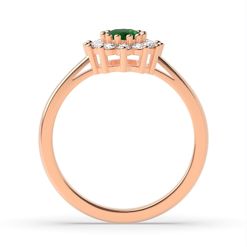 4 Prong Oval Rose Gold Flower style diamond and Lab Grown Diamond Engagement Rings