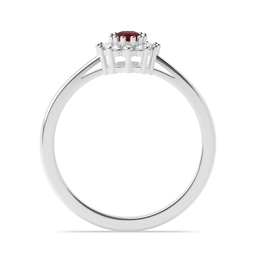 4 Prong Oval Vintage halo Lab Grown Diamond Engagement Rings
